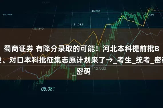 蜀商证券 有降分录取的可能！河北本科提前批B段、对口本科批征集志愿计划来了→_考生_统考_密码